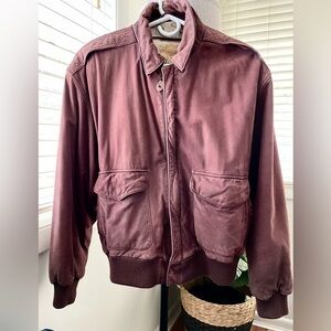 Vintage Leather Bomber Jacket